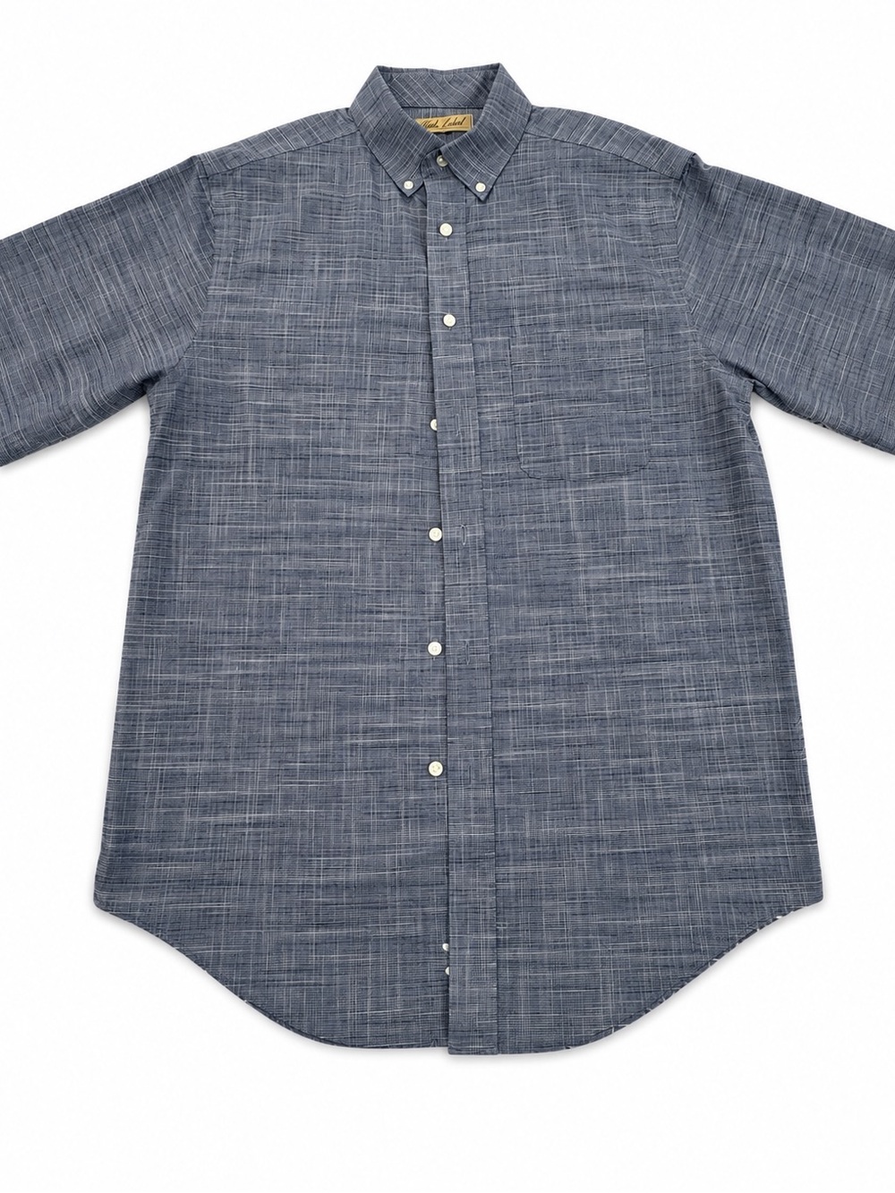 Men's Short-Sleeve Button-Down Shirt in Heather Navy